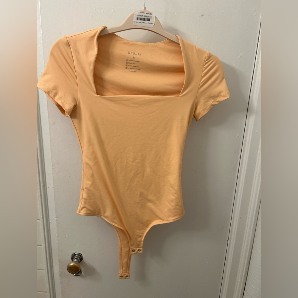 Reoria Orange Bodysuit - Women's Top